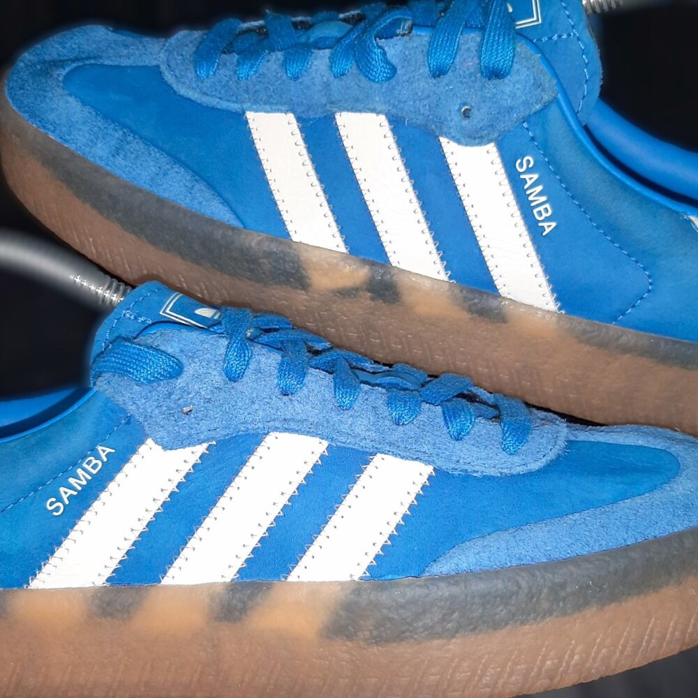 Adidas Womens Samba Sambae JI2743 Blue White Gum Casual Sneakers Size 8.5 - Picture 14 of 16